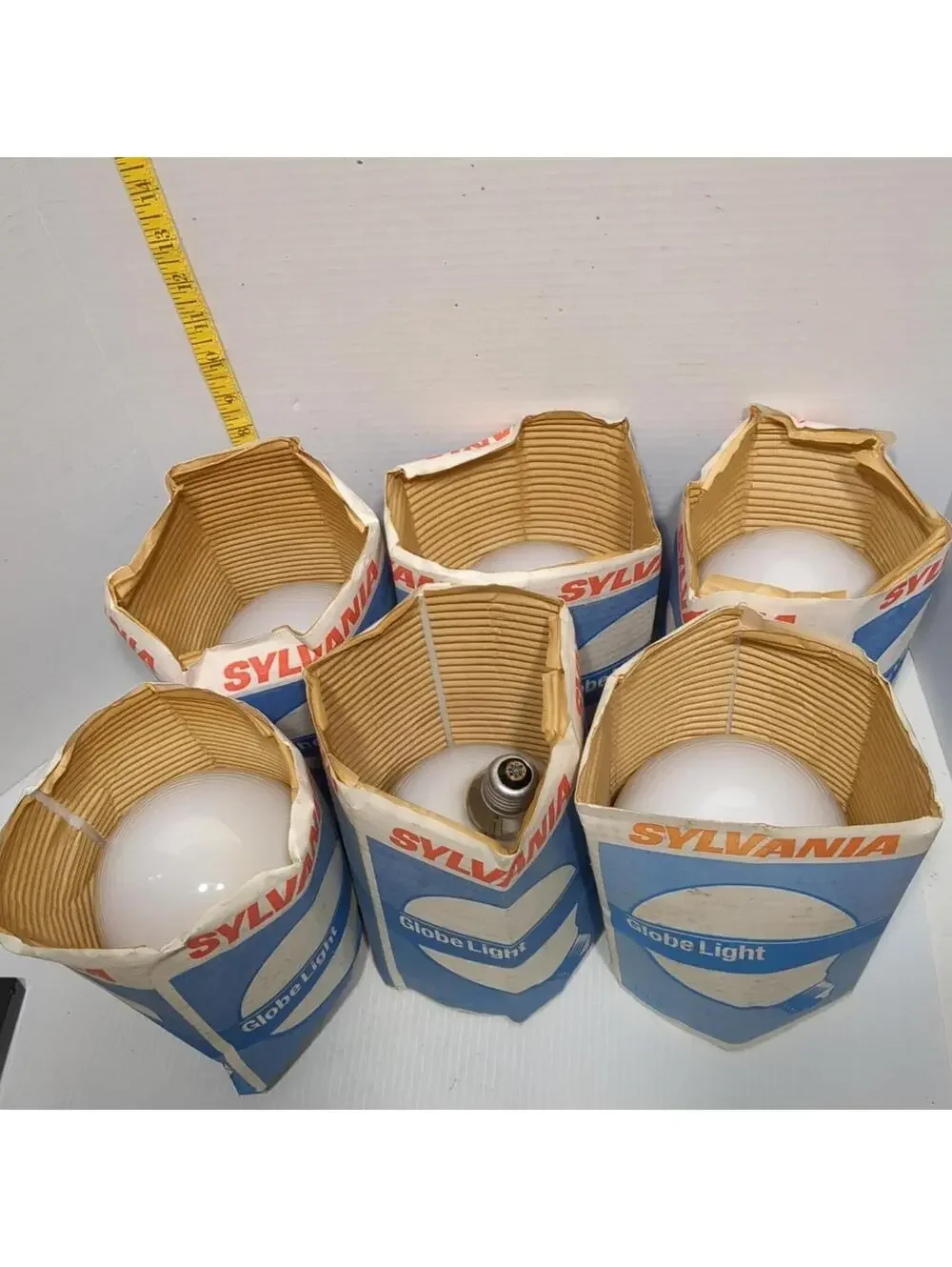 6 Nos Sylvania 40 Watt Globe  Soft White Light Bulbs Frosted